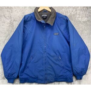 Lands‎ End Mens Squall Jacket L Tall Fleece Lined Blue Nylon Full Zip